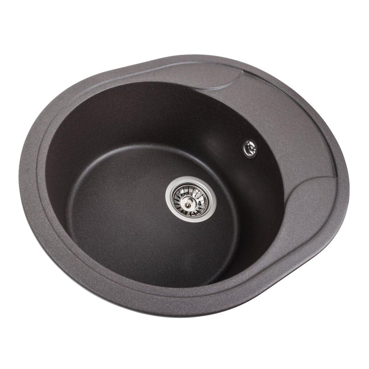 Гранітна мийка для кухні VALESO 5847 ONYX матовий Гренадін, фото 1