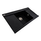 Гранітна мийка для кухні Platinum 9651 ATLAS матовий Чорний, фото 3