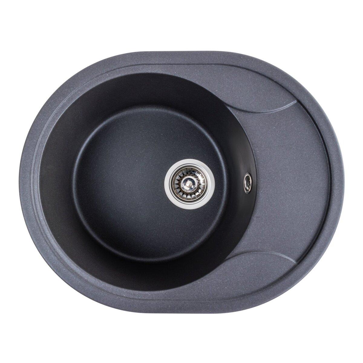 Гранітна мийка для кухні VALESO 5847 ONYX матовий Моріон, фото 1