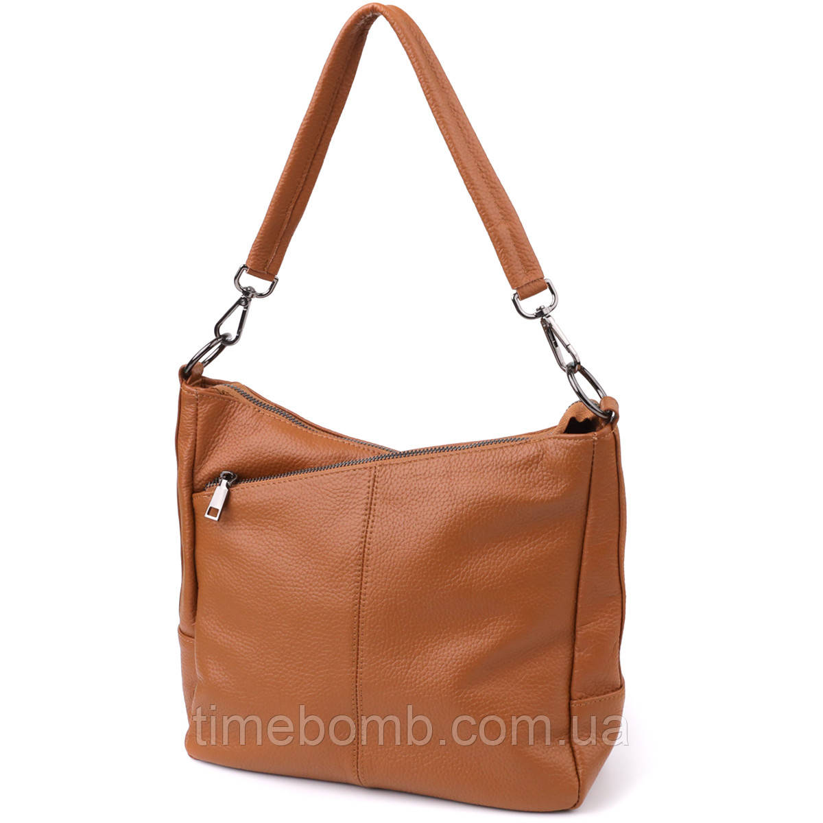 Жіноча сумка на два відділення з натуральної шкіри Vintage 23012 Коричневий, фото 1