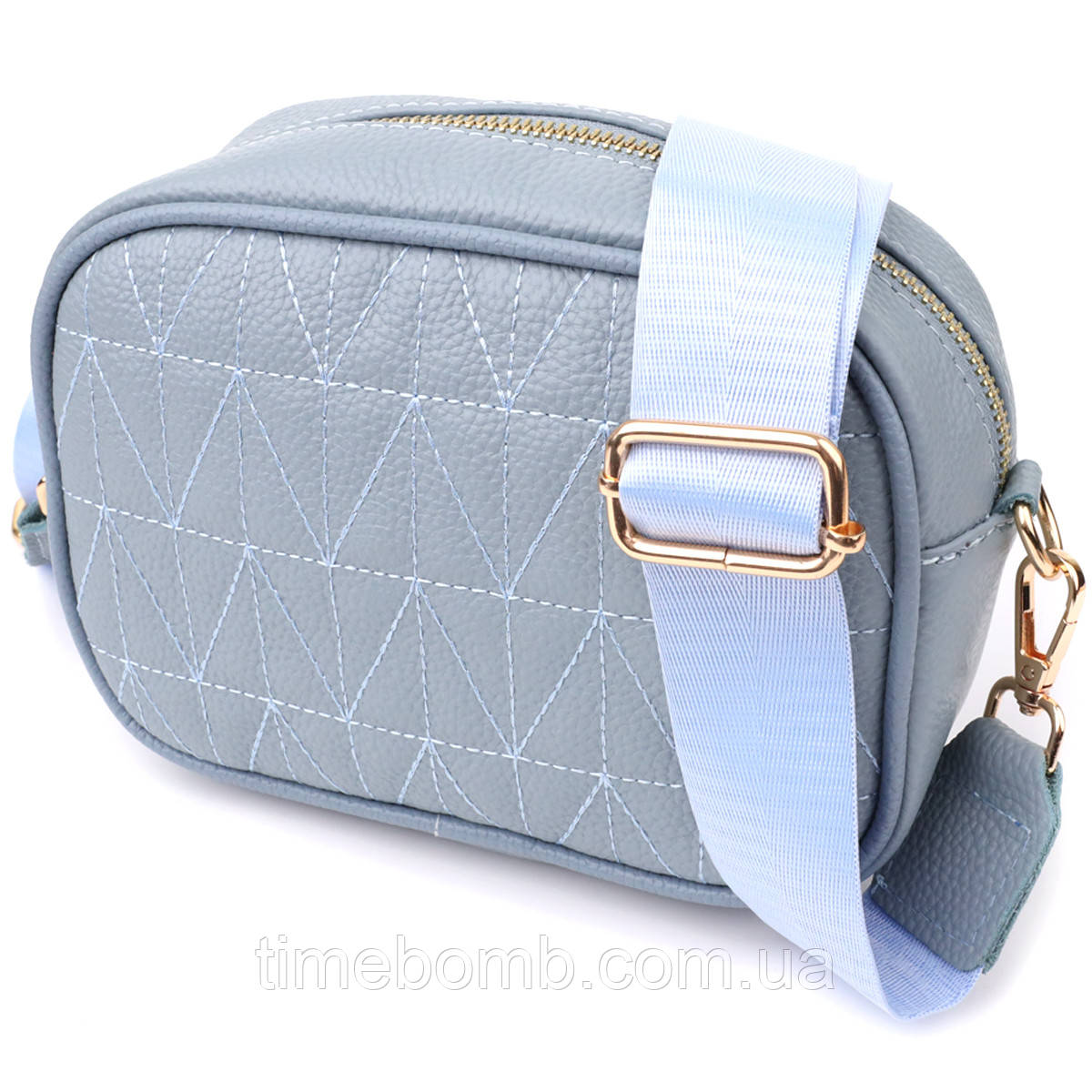 Сумка жіноча на кожен день з натуральної шкіри Vintage 22902 Сіро-блакитний