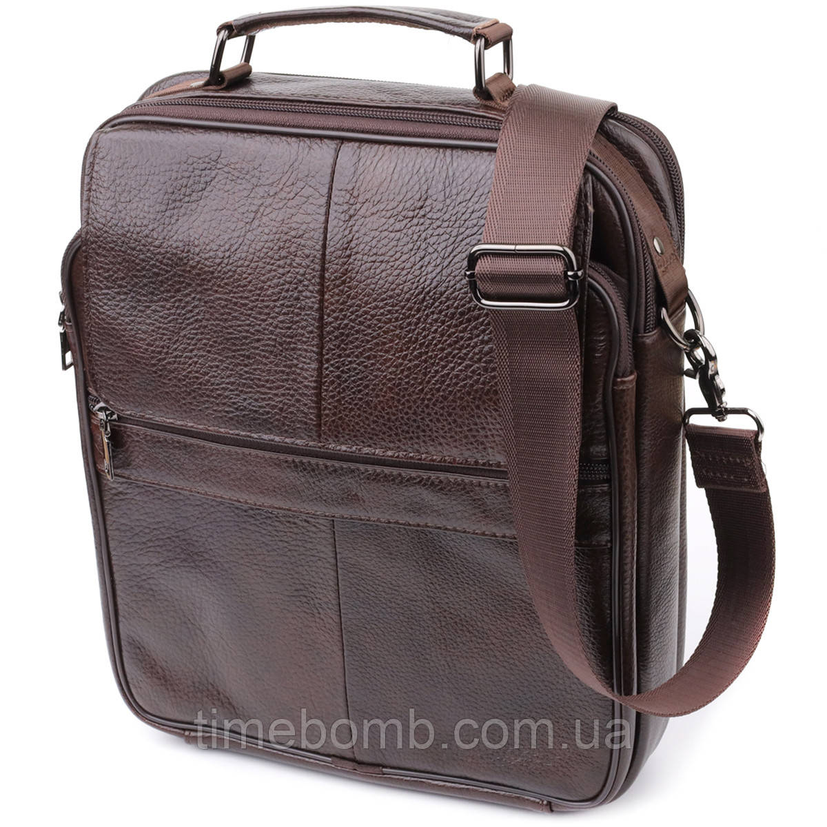 Ділова чоловіча сумка з натуральної шкіри Vintage 23027 Коричневий, фото 1