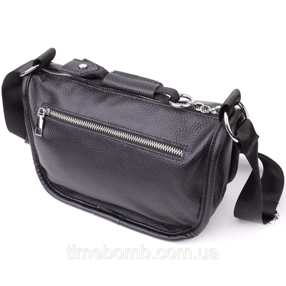 Напівкругла сумка для жінок із натуральної шкіри Vintage 22905 Чорний