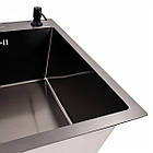 70*50 Мийка PVD чорна Valeso Handmade (сифон круглий, 3,0/0,8), фото 3