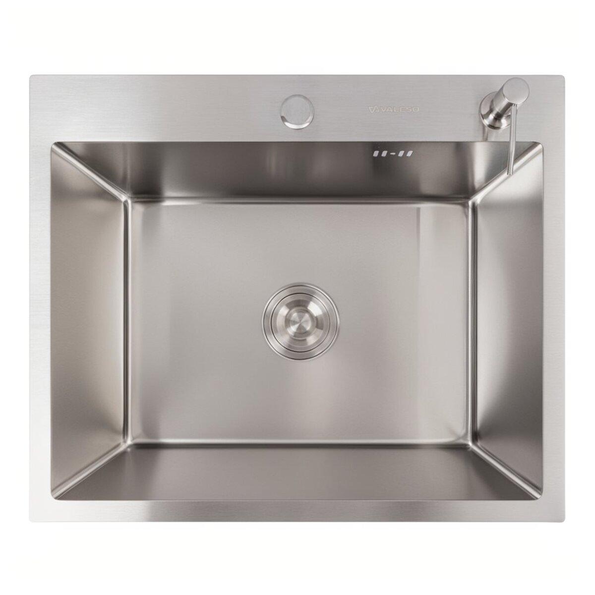 60*50 Мийка нержавійка Valeso Handmade (сифон круглий, 3,0/0,8), фото 1