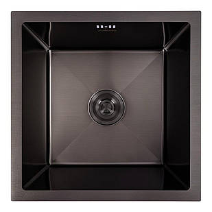 CM 44*44 Кухонна мийка PVD чорна (Work station) Valeso Handmade (монтаж під стільницю)
