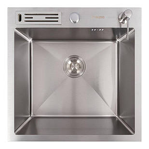 50*50 Мийка нержавійка Valeso Handmade з підставкою для ножів (3,0/0,8)