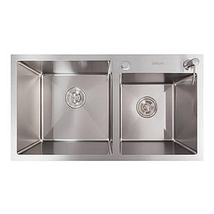 78*43 Мийка на дві чаші нержавійка Valeso Handmade (3.0/0.8)