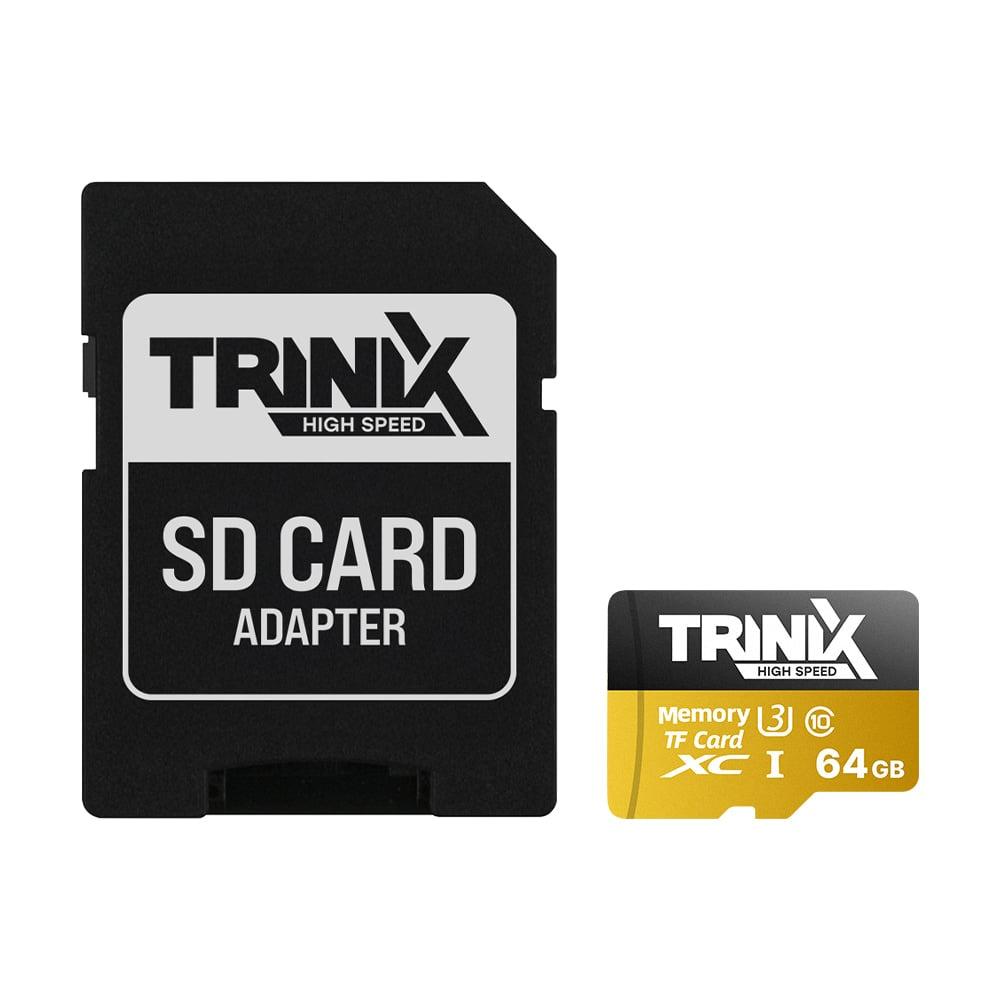 Карта пам’яті Trinix 64GB miсroSDXC з SD-адаптером U3 V30 A1 (90-00035)
