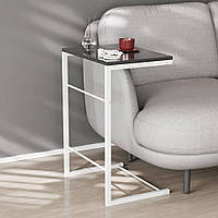 Столик приставний Террі Ferrum-decor 650x440x330 Білий метал ДСП Сосна Кембра 16 мм (FRD-104657)