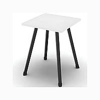 Табурет кухонний Ferrum-decor 430x320x320 Чорний метал ДСП Біле 16 мм (FRD-104639)