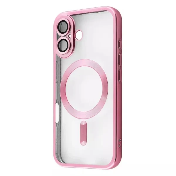 Чохол-накладка PRC Metal Matte Case with Magnetic Ring iPhone 16 Pink (601290005), фото 1