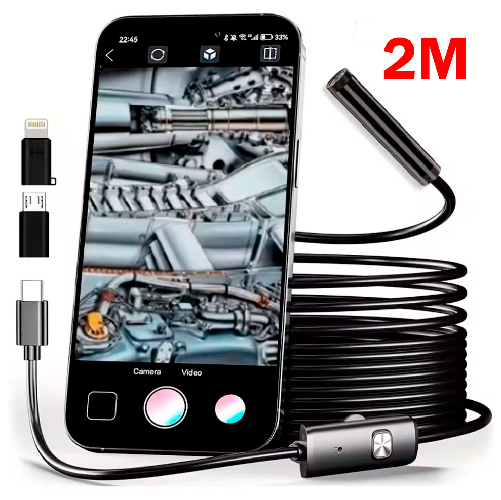 Ендоскопічна камера 5.5мм 2м з IP67 водозахистом і HD1920P якістю Промислова, фото 1