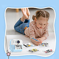 Дитячий фотоапарат ColorWay з функцією миттєвого друку Blue (CW-PHP01B)