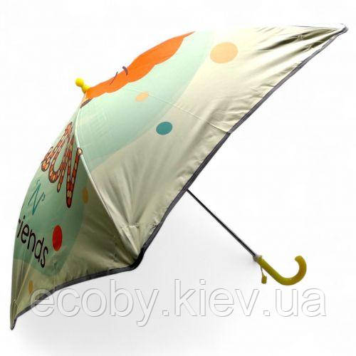 Парасолька тростина, поглиблений купол, світловідбивні смужки, свисток; висота — 66 см, діаметр купола — 77 см (ЖЕЛТАЯ), фото 1