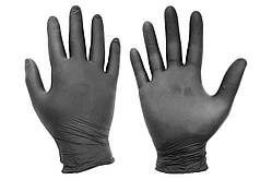 Рукавичка нітрилова оглядова Hoffen M чорна (100шт) (Р-0001)