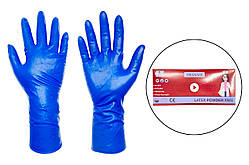Рукавичка латексна амбулаторна Medlux L синя (50шт) (Р-1073)