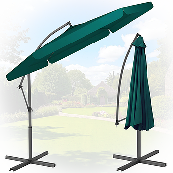 Садова парасолька кутова 3 м з кронштейном і хрестоподібною основою