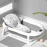 Складна дитяча ванночка для купання Axel з термометром і подушкою силіконова компактна з підставкою, фото 4