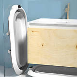 Складна дитяча ванночка для купання Axel з термометром і подушкою силіконова компактна з підставкою, фото 7