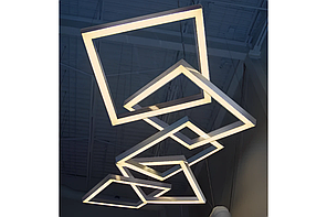 Світлодіодний світильник ланцюговий 640W 5 елементів 1000×1000мм 3500К тепле біле світло