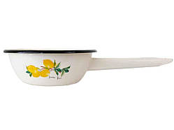 Друшляк ем. 1л /2 з эмалир.ручкою Лимонне дерево (молочна) I1407/2 ТМ IDILIA