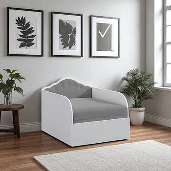 Дитяче ліжко диван Принцеса, розкладне односпальне крісло «Princess» комплект з шухлядою 1900x800 Grey