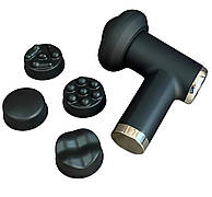 Перкусійний масажер YX-7100 акумуляторний 1200 mAh 5в1 Антицелюлітний вібромасажер 5Вт для тіла Чорний