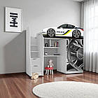 Ліжко горище Поліція, ліжко горка з робочою зоною, ліжко кімната з шафою, фото 2
