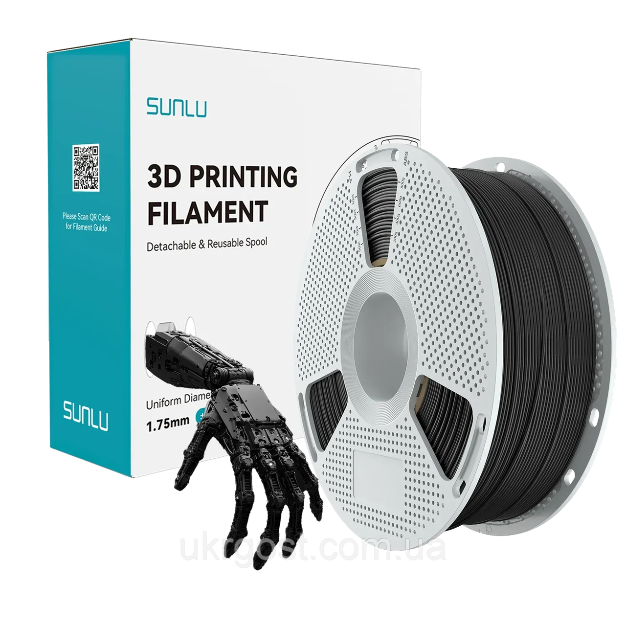 Easy PA Nature Природний Чорний Нейлон Пластик для 3D принтера SUNLU 1,75 мм 1 кг