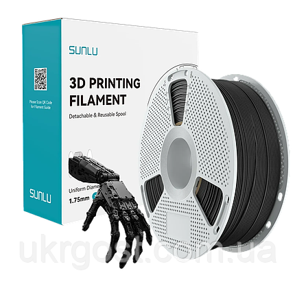 Easy PA Nature Природний Чорний Нейлон Пластик для 3D принтера SUNLU 1,75 мм 1 кг, фото 1