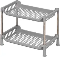 Етажерка Fabrika Home 2-х ярусна 27.5 х 17 х 22 см Сіра (FK0247)