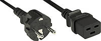Кабель питания устройств IEC(Schuko)-(C19) M/F 3.0m Lucom (84.00.7205) 180°/180° 3x1.5mm D=8.0mm Cu