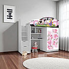 Ліжко горище Рапунцель, ліжко горка з робочою зоною, ліжко кімната з шафою, фото 2