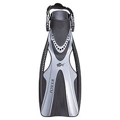 Ласти для дайвінгу сірі під боти Dolvor POWER F81