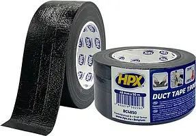 Армована клейка стрічка, сантехнічний скотч HPX Duct Tape Universal 1900 - 48мм х 50м, чорний