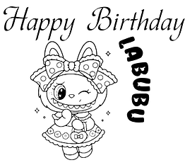 Наліпка з оракалу Happy Birthday ( LABUBU ), 016