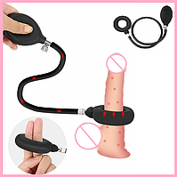 Надувне кільце для пеніса та мошонки, Ерекційне кільце з грушею для накачування повітря, Інтимні іграшки