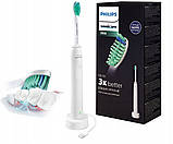 Електрична звукова зубна щітка з насадкою Philips Sonicare HX3651/13 біла з таймером і зарядкою USB, фото 9