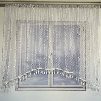 Тюль арка ALBO біла з бахромою 300×170 см (KU-111-5)