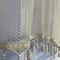 Тюль арка ALBO бежева з бахромою 300×170 см (KU-111-4), фото 4