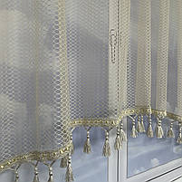 Тюль арка ALBO бежева з бахромою 300×170 см (KU-111-4), фото 9