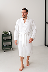 Чоловічий вафельний халат  "Alba"  COSY, білий