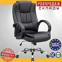 Офісне Крісло для Керівника з Механізмом Гойдання TILT Чорне Крісло для Офісу Поворотне HOME FEST AMBIENTE