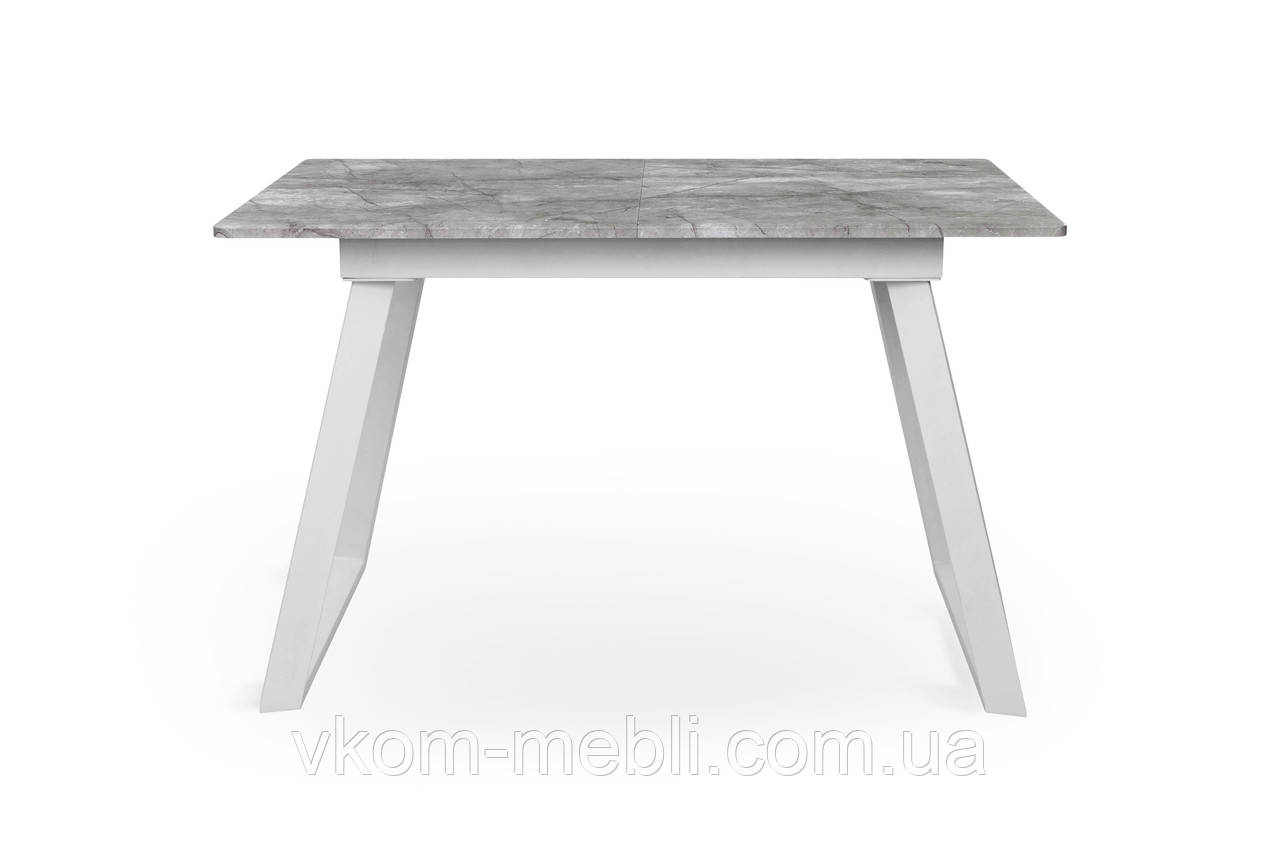 Стіл кухонний Тандем МДФ 120(+40)*75 білий метал/базальт, фото 1