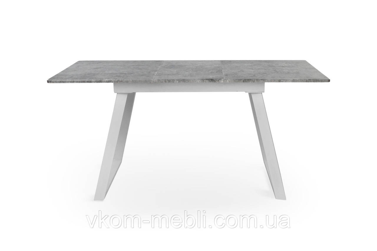 Стіл кухонний Тандем МДФ 120(+40)*75 білий метал/мрамор світл, фото 1