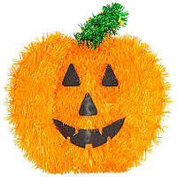 Підвісний декор із мішури на Хелловін "Гарбуз", 26х28 см