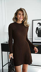 Жіноче пряме трикотажне плаття міді зі 100% бавовни з розрізами та ґудзиками з коміром поло