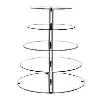 Вітрина-гірка для торта, підставка для десертів кругла 5 ярусов етажерка з акрилу Прозора ( код: PTK-5p )