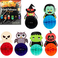 Гірлянда 3D із 6 персонажами на Гелловін "Halloween"